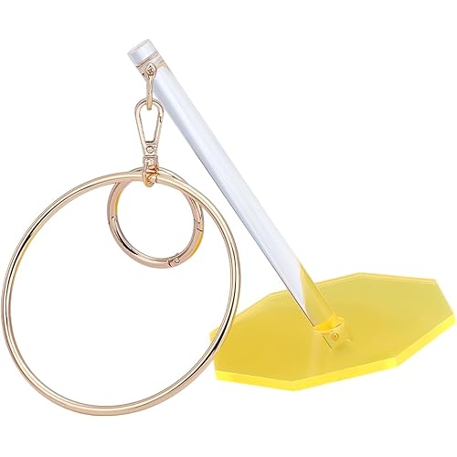 UNICRAFTALE Portable Wrist Yarn Holder for Crocheting & Knitting Portable Wrist Yarn Spinner for Big or Small Yarn Balls Acrylic Yarn Ball Minder Stand with Gold O Ring for Crafter（Hexagon-Orange)