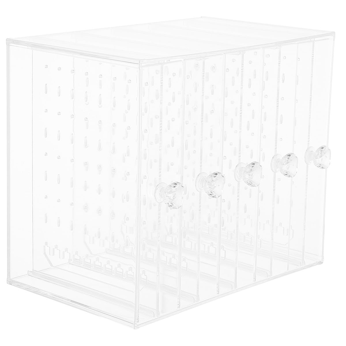 ABOOFAN Caja Organizadora de Pendientes Transparente de Plástico a Prueba de Amplio Espacio para Collar y Aretes Adecuado para Almacenamiento y Exhibición