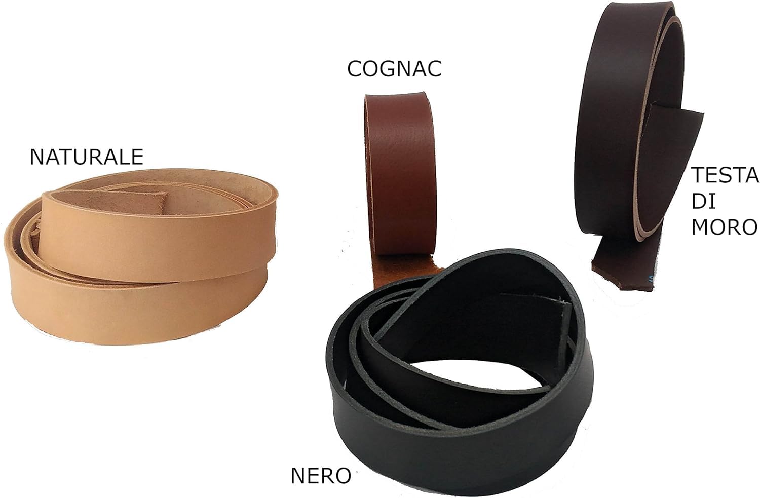 Striscia di Cuoio per Realizzare Cinture, Bracciali e Borse, Strisce di Cuoio Italiano, Cuoio 100% Naturale e di Alta qualità, Disponibili in Varie Misure e Colori (Nero, 2 cm)