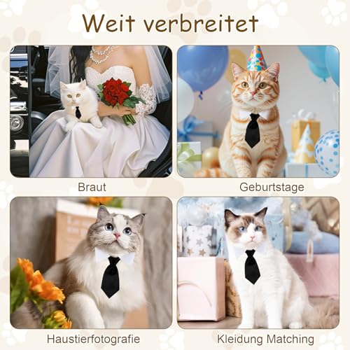 Fliege für Hunde und Katzen, Verstellbar Hund Katze Smoking Kragen, Hochzeit Haustier Krawatte, Kostüm für Katzen Hunde, Halsband Hund Klein für Hundegeburtstag Hochzeit Ostern (S Size