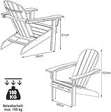 Adirondack-Stuhl aus Akazienholz, Gartenstuhl mit Rückenlehne & Armlehnen - 4