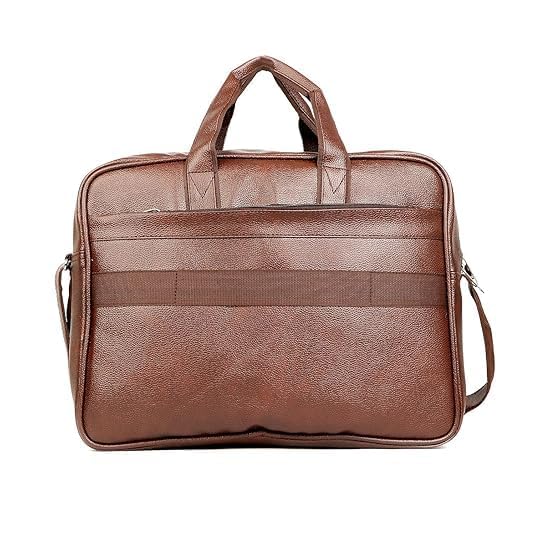 Image of Professional Business Laptop Bag,Leather Briefcase with Shoulder Strap, Multiple Compartments for Men