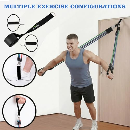 Image of Pilates Bar Kit with Resistance Bands for Full Body Workout | Portable Home Exercise Bar for Strength Training, Stretching, Core, Arms & Legs | Compact Design for Indoor & Travel Use