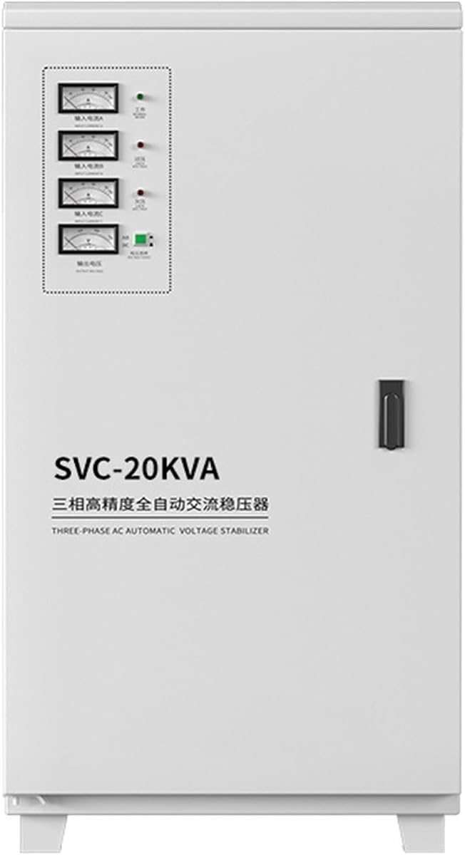 Estabilizador de voltaje, reglador/estabilizador de voltaje de alta resistencia de 20 KVA Estabilizador de corriente CA trifásico con protección contra rotura de circuito para electrodomésticos inestables