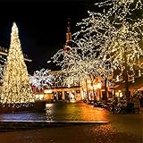 「大型ソーラーパネル」ソーラー イルミネーション 暖色系 500球 50m LEDストリングライト おしゃれ 庭 ガーデンライト 感謝祭・ ハロウィン・クリスマス お祝い日など用飾りライト ツリー 飾り付け 自宅 店先 業務用