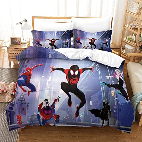 Spiderman Sets De Housses De Couettes Parure De Lit pour avec Taie d'oreiller pour La Décoration De La Chambre des Filles des Garçons Adolescents -Ensembles De Literie Cadeaux pour Filles