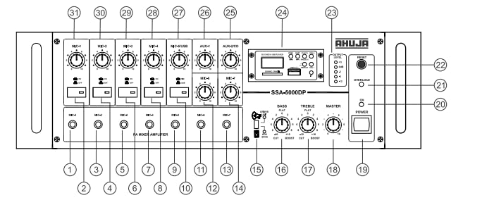 Image of Ahuja SSA-5000DP with 500 WATTS with Built-in Digital Player High Wattage PA Mixer Amplifier (1)