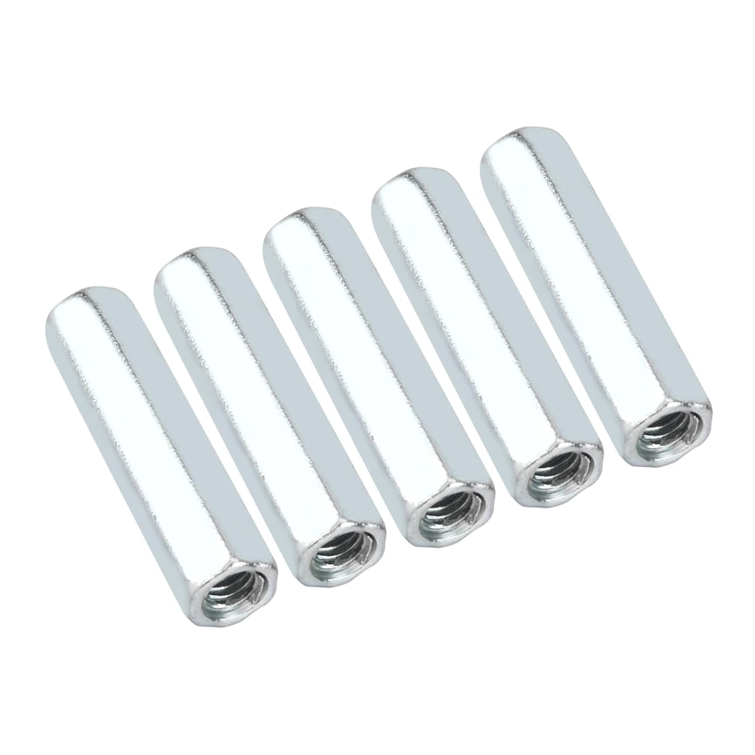 Hex Standoff Spacer, M6 x 40mm, Zinc-Plated Carbon Steel, 5 Pieces - Image 2