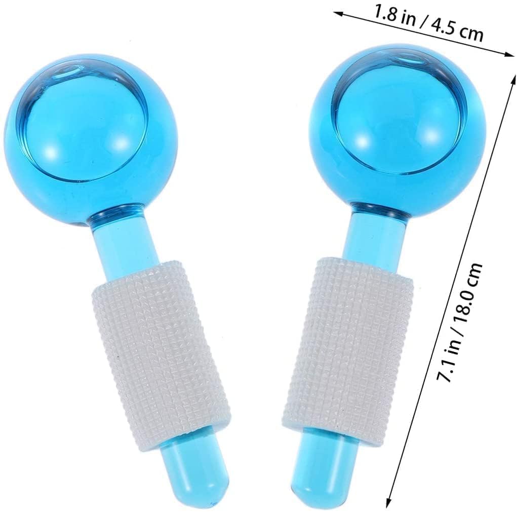 Aanahil Facial Ice Globe Smart Cool Face Roller Ball Ice Massage Tools for Face, Neck & Eyes Reduce Dark Circles, Puffiness, Wrinkles Anti-Ageing & Skin Tightening Crystal Ice Roller (Pack of 2) 1