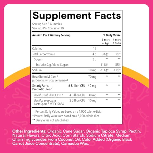 SmartyPants Kid Probiotic & Prebiotic Gummies, Gut Health Supplement, 60 Ct - image 2