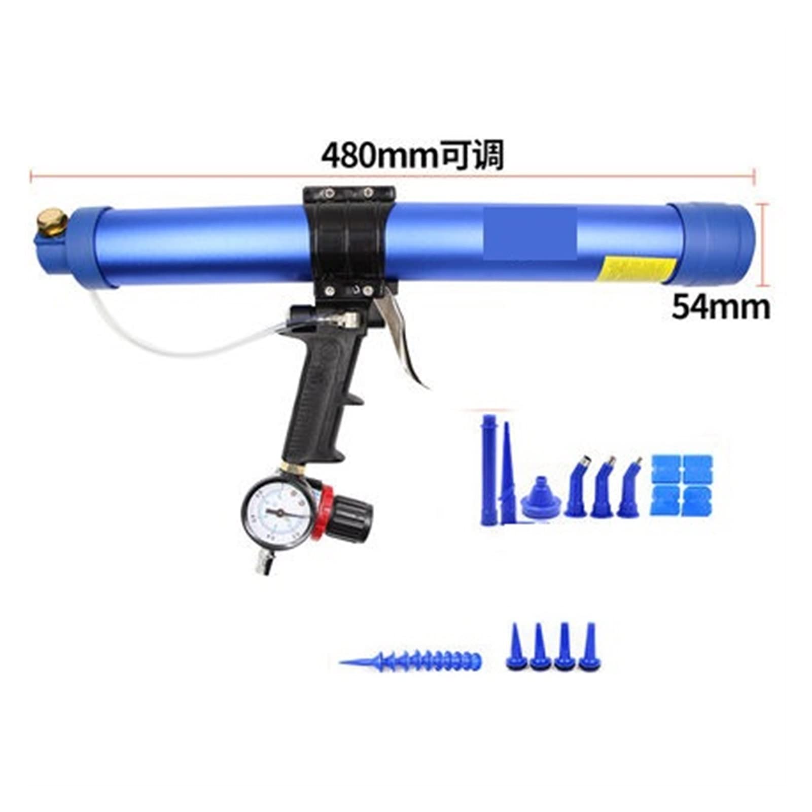 Pistolet Natryskowy, 600ml Air Gun Valve Silikonowe Kiełbasy Caulk Dysza Szkło Gumy Grout Narzędzie Budowlane Typ kiełbasa pneumatyczny pistolet szczeliwa