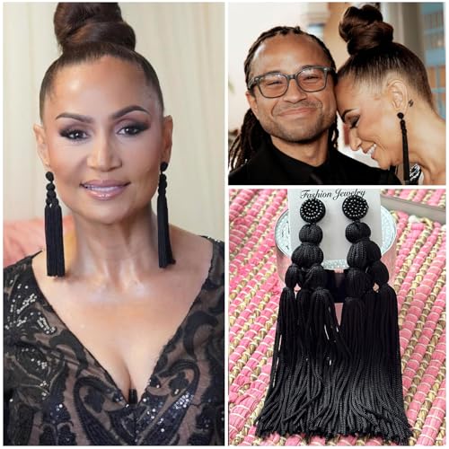 Bohemian Tassel Earrings for Women Dangling Chandelier Boho Statement Layer Earrings Long Woven Large Thread Fringe Drop Earrings4