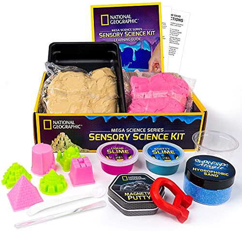National Geographic Sensory Science Kit - Mega Science Kit, Includes Sensory Play Sand For Kids, Slime, Putty, And Other Projects, Slime Kit For Boys And Girls, Stress Relief Toy (Amazon Exclusive) #TOP1