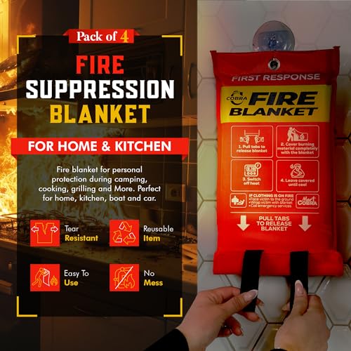 Mart-Cobra-Fire-Blanket-for-Home-Safety-x4-Emergency-Fire-Blanket-for-Kitchen-Fiberglass-Fire-Blankets-Fireproof-Blanket-House-Fire-Safety-Flame-Retardant-Fabric-Home-Safety-Tarp-Grease-Spray