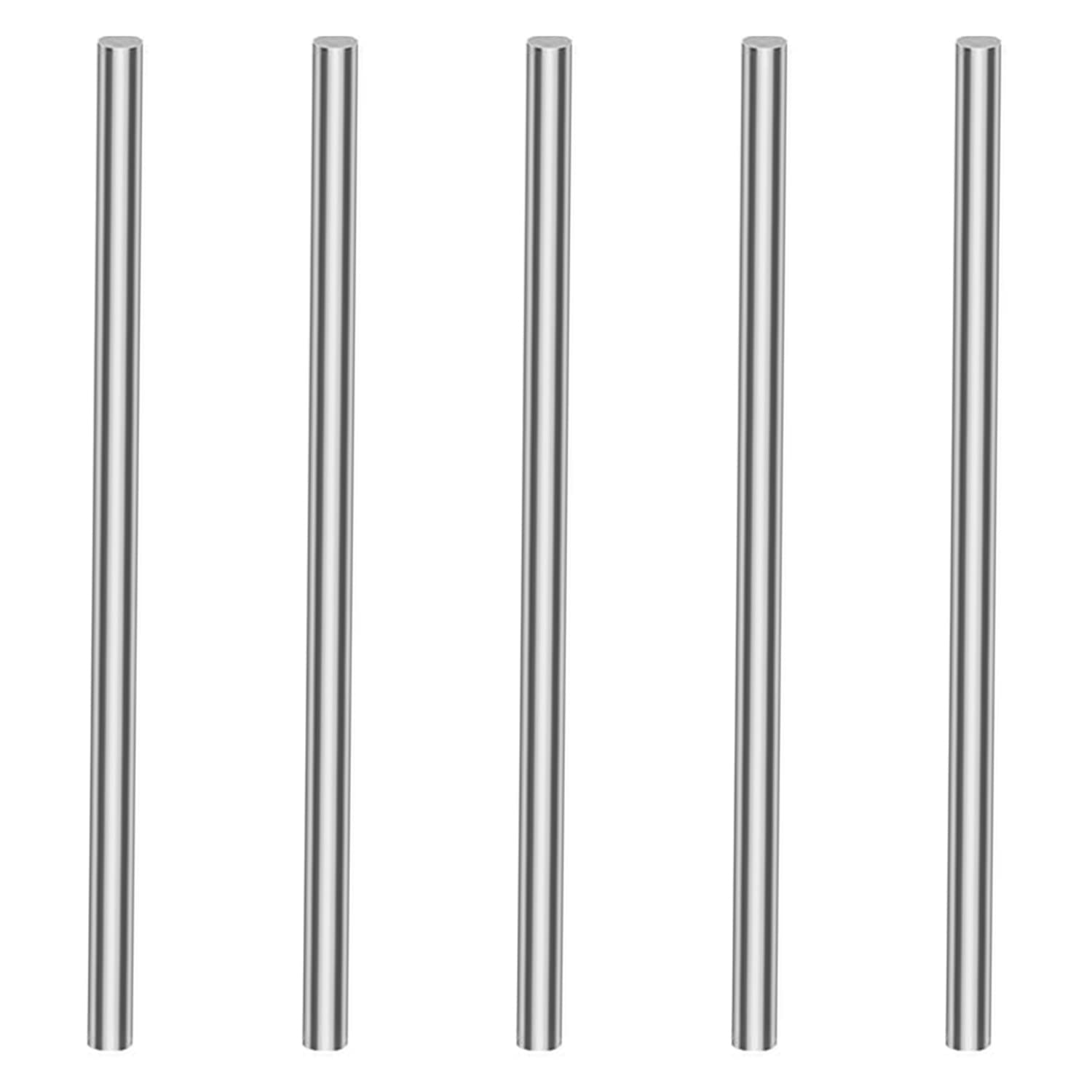 Utoolmart Asta rotonda in acciaio, 4 mm HSS Tornio Bar Stock Tool 100 mm di lunghezza, per albero ingranaggi, torni, barenatrice, tornitura asse miniatura, perno cilindrico fai da te, 5 pezzi