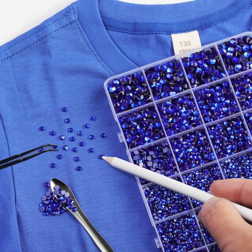 Image of Hotfix Rhinestones Kit,Sapphire, Mixed 5 Sizes 14400pcs