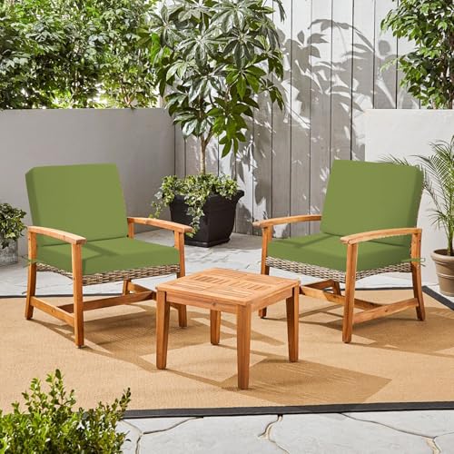 Image of Deep Seat Patio Cushions Set, 24x24 Inch Waterproof & Fade Resistant Outdoor Chair Cushions, Thick Padded Replacement Sofa Cushions for Garden Yard Furniture