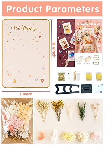 Image of BAZIMA DIY String Art Kit for Beginner,Flowers String Art, DIY Dried Flowers Craft Kit, Unique Gift, Craft Kit for Holidays, Flower Basket