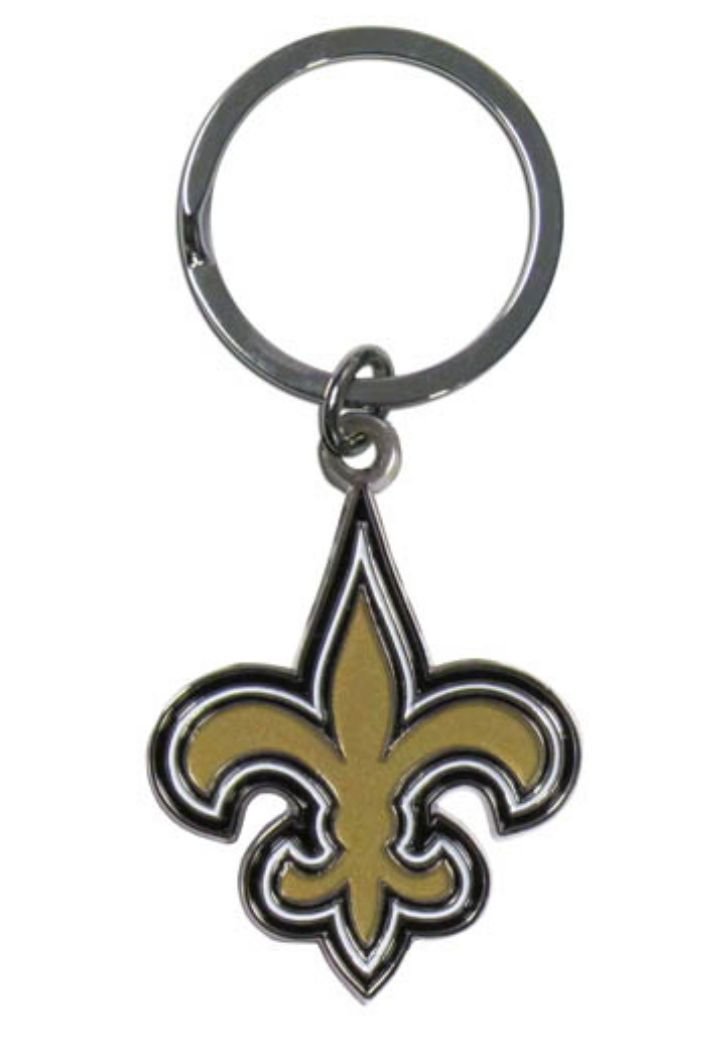 Siskiyou NFL Sports Fan Shop New Orleans Saints Chrome & Enameled Key Chain One Size Team Colors