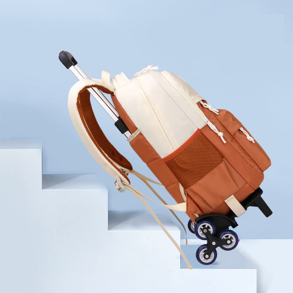 Bambini Zaino Trolley Rolling Zaino Con 6 Ruote Cartella Borsa Trolley per Ragazzi Ragazze Studente Della Scuola Primaria (Nero)
