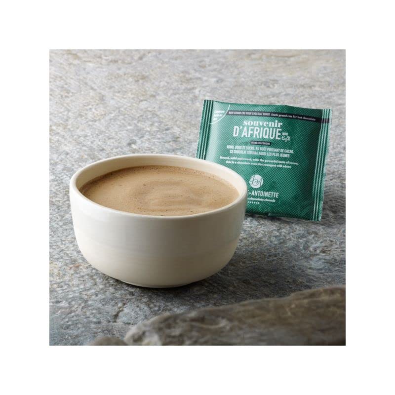 JEANNE-ANTOINETTE - Chocolat Chaud - Souvenir D'Afrique - Noir 68% - Râpé finement - Intense - Copeaux de chocolat - Origine Afrique de l'ouest - Made In France - 36 Pochons