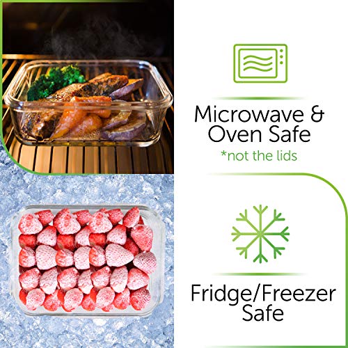 image for Prep Naturals Glass Food Storage Containers with Lids [24 Ounce, 20Pcs