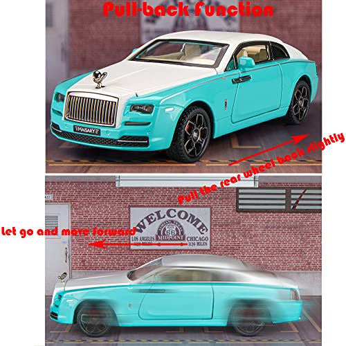 Alloy Collectible Blue Rolls Royce Wraith Toy Pull Back Vehicles Diecast Model Car #TOP5
