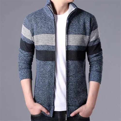 Kelsiop Men's Knitted Zipper Cardigan Sweater Stand Neck Casual Fall Winter Warm Long Sleeve Outerwear2