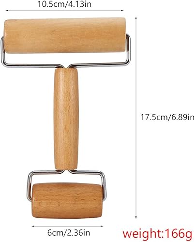 Miniatura 5 de Rodillo de madera para pastelería y pizza, rodillo de masa para panadero, pequeño rodillo de madera para el hogar, cocina, hornear (estilo 1)