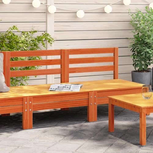INLIFE Gartensofas ohne Armlehnen 2 STK. Wachsbraun Massivholz Kiefer,Möbel,Gartenmöbel,Gartensitzmöbel,Gartensofaelemente,Wachsbraun,14.04 KG,838002