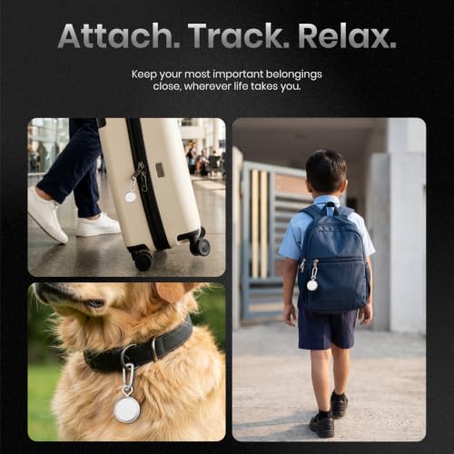 Image of CASEGEAR Atlas Smart Tag (Pack of 6) | Compatible with Apple Find My & Google Find Hub Bluetooth Tracker | Suitable for Keys, Wallet, Luggage, Bags & Pets | Left Behind Alert | Item Finder | White