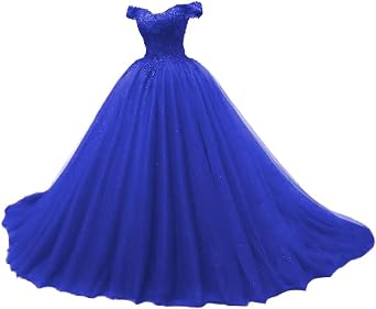 XYAYE Womens Puffy Tulle Quinceanera Dresses Ball Gown Off Shoulder Lace Prom Dresses Sweet 15 Party Gowns XY063