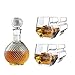 5-częściowy zestaw szklanych karafek i kieliszków do whisky dla mężczyzn, elegancka karafka do whisky z hermetycznym korkiem i 4 wykwintne kieliszki koktajlowe (1 karafka + 4 szklanki)