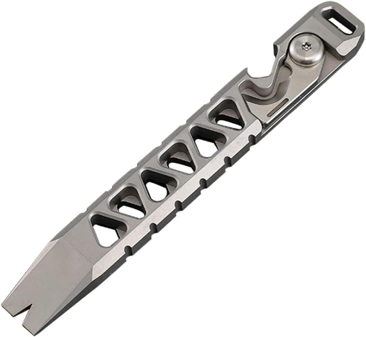 Titanium Mini EDC Pry Bar, Pocket Tool Pry Bar Bottle Opener Keychain Outdoor Tool,Multitool Tools, Titanium Hand tools for Men (Stonewash)