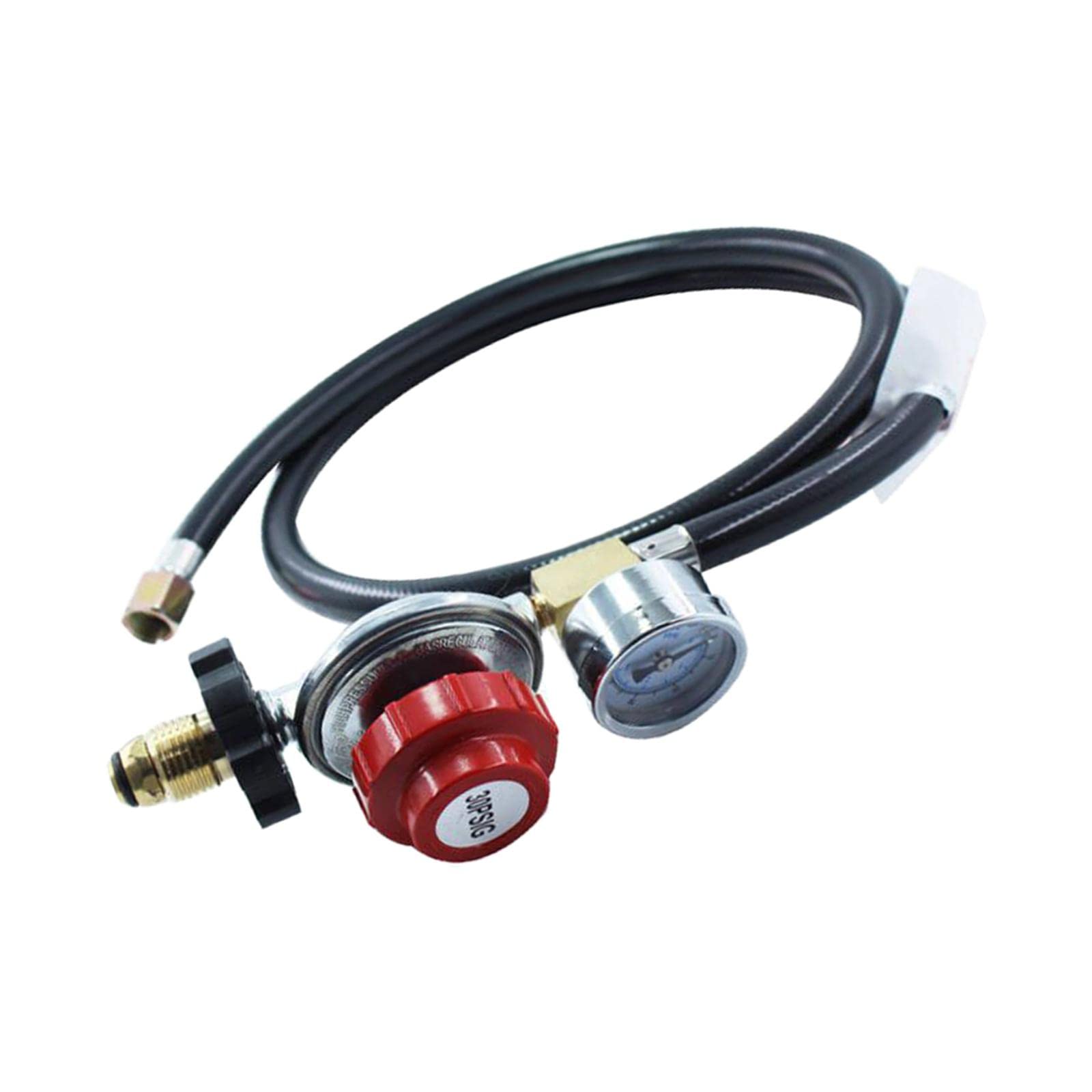 Regulador de Propano de Alta Presión de 1,2 M (4 Pies), Manómetro de 30 PSI E Indicador de Ajustable.