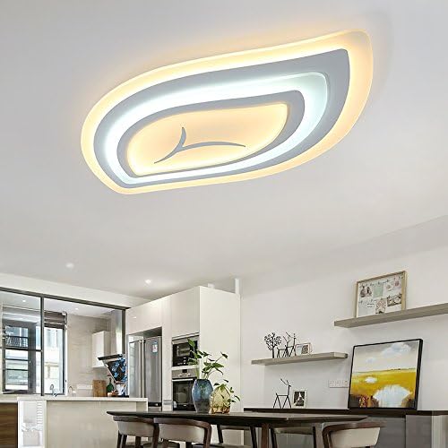 Yayalamp Dimmable Modern Led Ceiling Lights For Living Room Bedroom Remote Control Ultra-Thin Acrylic Modern Led Ceiling Lamp ,650X400X80Mm,Cool White