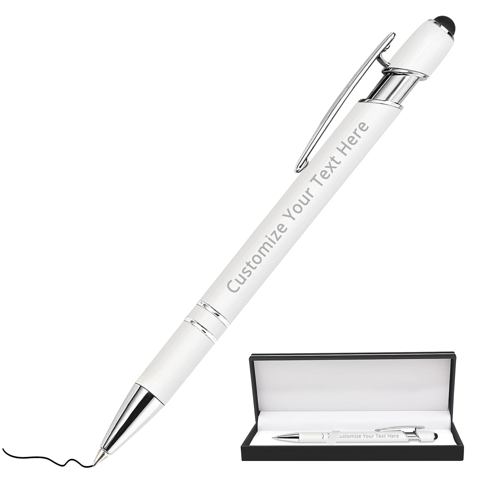 Aolun Personalized Pens,Custom Engraving Ballpoint Pens with Stylus,Soft Touch Metal,Engraved Name,Logo or Message,Great for Birthdays, Anniversaries, Graduations(Medium Point,Black Ink) — image 1