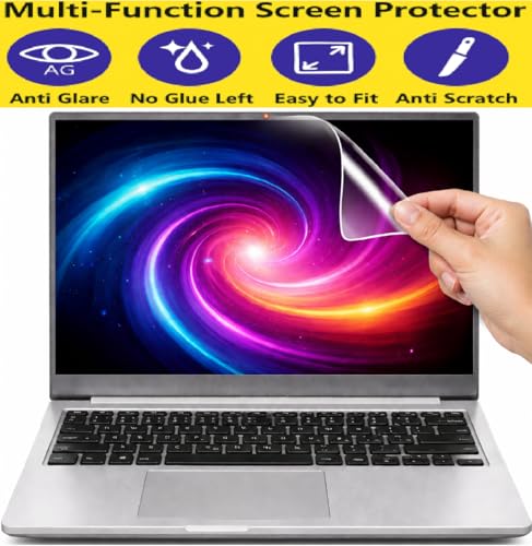 Image of Anjo 3in1 Combo of 14 Inch & 16:10 Display Aspect Ratios Laptop Screen-Guard, Laptop Back Side (Lid) & Trackpad Area Skin (Transparent)
