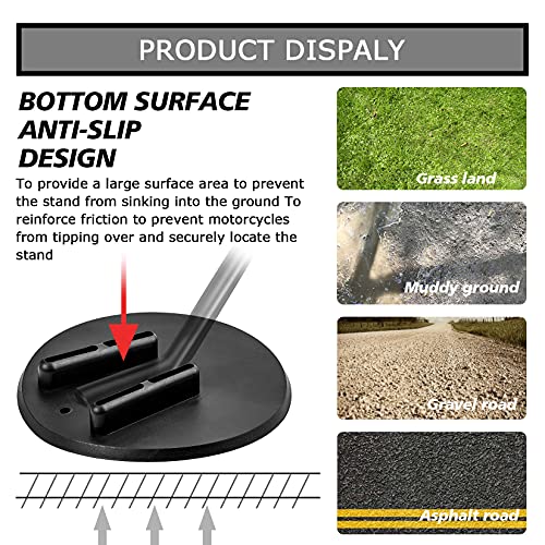 Psler Motorcycle Kickstand Pad Kick Stand Coaster Puck Parking Stand Support Plate Helps Park Your Bike On Hot Pavement Grass Soft Ground #TOP2