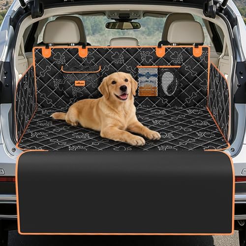 UPAWPIA Protection Coffre Voiture Chien Imperméable Housse Coffre Voiture Chien avec Protection Latérale Pare-Chocs Bache Longue Tapis Coffre pour...