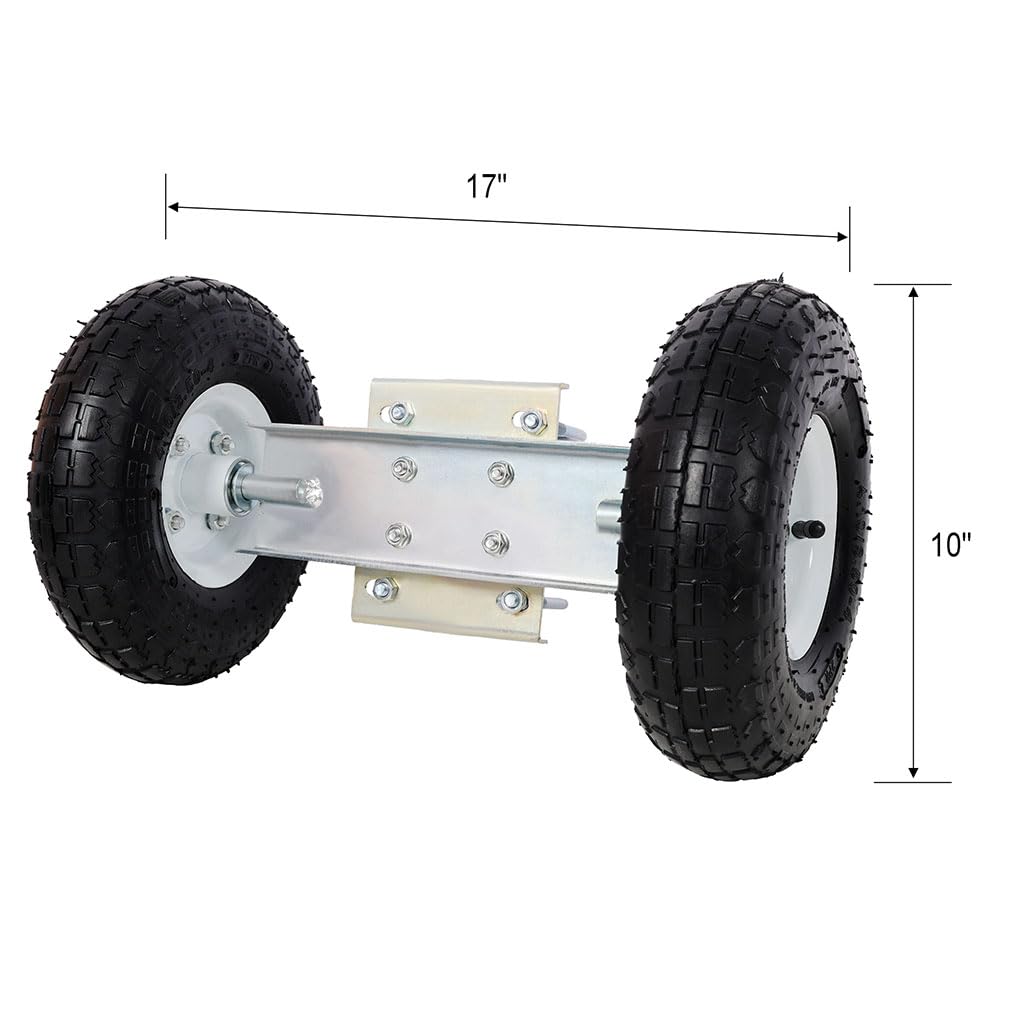 Rueda de soporte de puerta de 10 pulgadas, rueda de puerta rodante resistente con marco de acero y neumático de goma, ayudante de puerta de montaje de perno en U para puertas de tubo de metal
