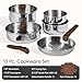 CAROTE 13pcs Tri-Ply Stainless Steel Cookware Set with Detachable Handle, Pots and Pans Set, Induction Kitchen Cooking Sets, RV/Camping Cookware, Oven Safe, Woodgrain Style