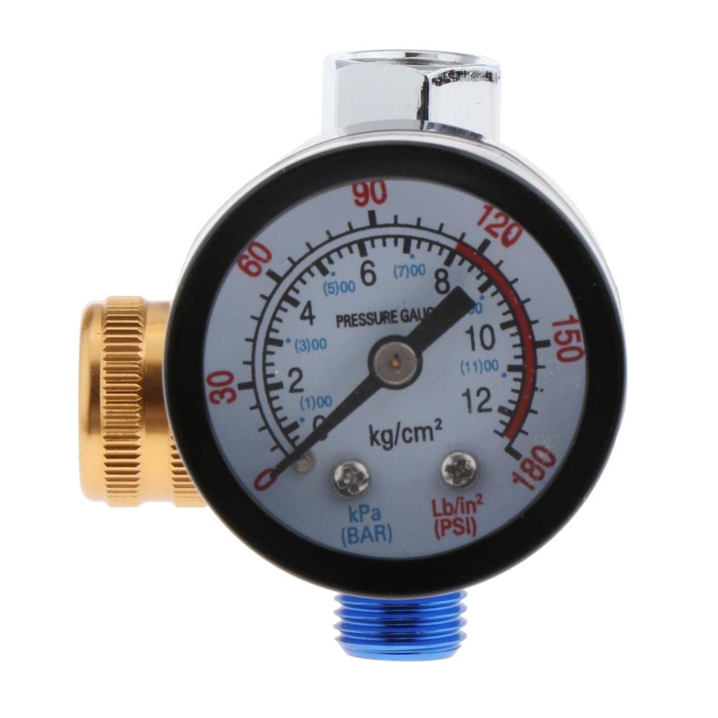 BNF Mini Lightweight Spray Gun Air Pressure Regulator Gauge Controller Yellow-image-15