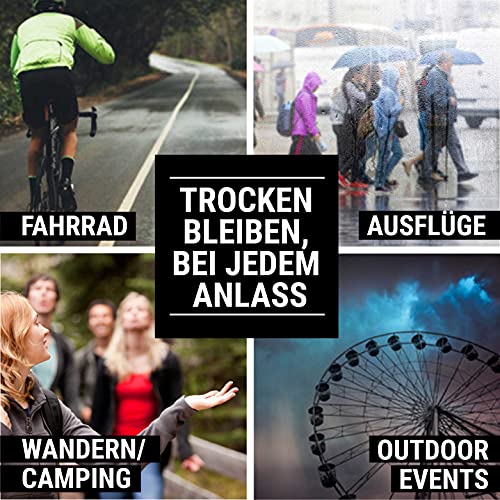 IGOERA Regenponcho XL transparent – 5er Pack Poncho mit Ärmeln für Damen, Herren & Kinder – Wasserdichtes Regencape mit Kapuze für Festival, Wandern, Camping, Radfahren & Outdoor