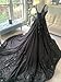 PFTFB Gothic Black Bridal Gowns Tulle Wedding Dresses for Bride 2024 V Neck Wedding Dresses with Train Plus Size 14