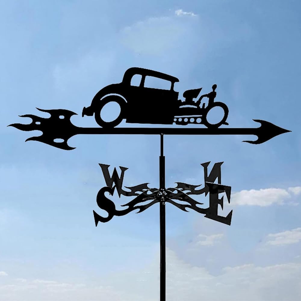 TAXXII Wind Vane Stainless Steel Weather Silhouettes Retro Farm Scene Weathervane Weathercock Professional Measuring Tools