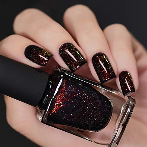 Image of ILNP Underground - Deep Black Holographic Shimmer Jelly Nail Polish