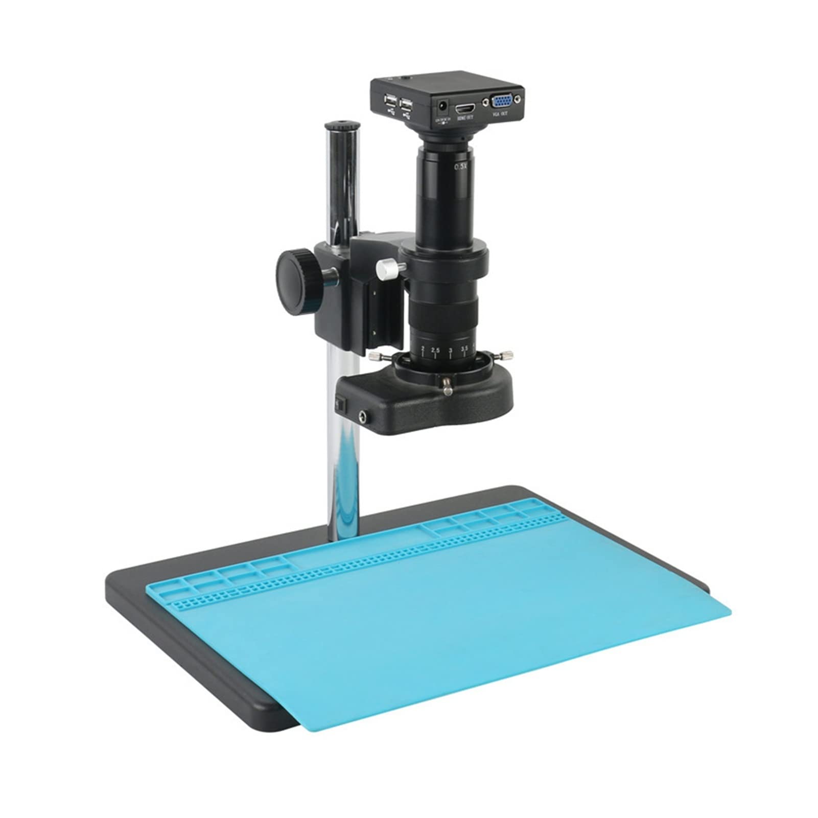 ASerZenith Industrial Electronic Digital Microscope 180/300X Industrial Camera With Crosshairs Hd 1080P Built-In Measurement Software Video Vga Output