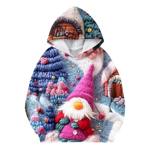 Merry Christmas Kids Hoodie - Festive Santa & Tree Design Xmas Sweater for Boys Girls Idea3