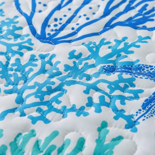 NEWLAKE Quilt Bedspread Sets - West Coastal Pattern Reversible Coverlet Set, King Size
